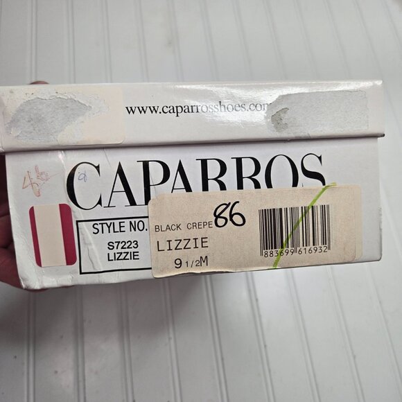 CAPARROS Lizzie Black Crepe D' Orsay Satin Heels New In Box Women's Size 9.5 - Picture 6 of 7
